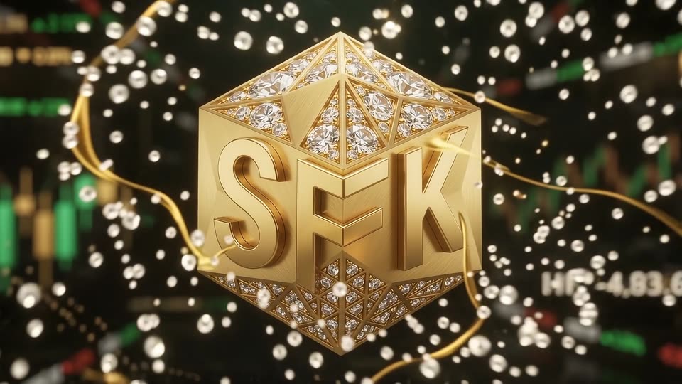 Fintech brand reveal with charts — SFK brand film still