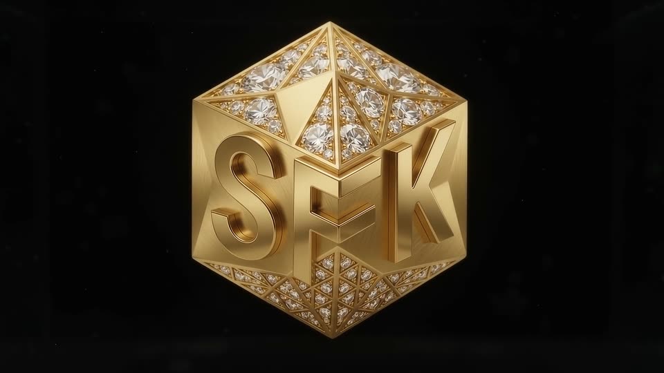 Gold ink forming 3D emblem — SFK brand film still