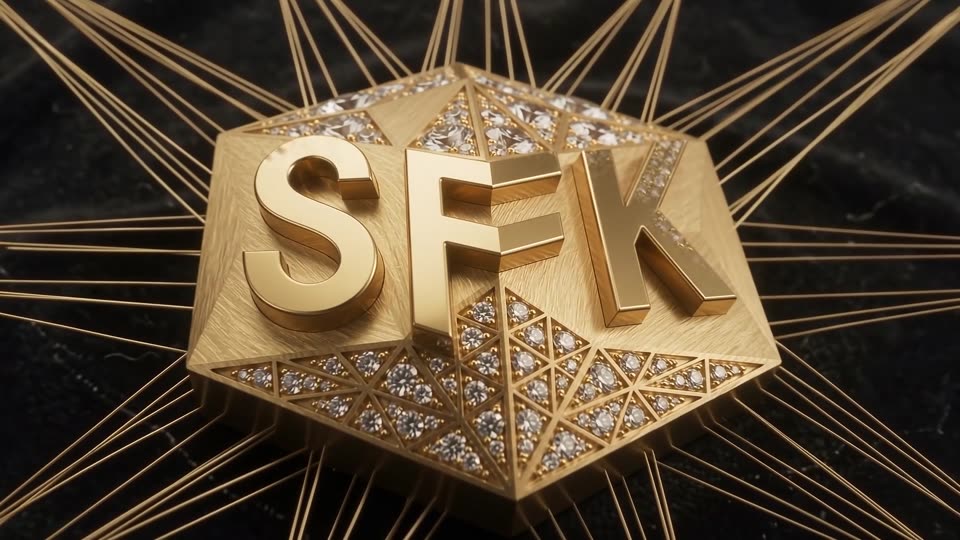 Gold threads weaving brand logo — SFK brand film still