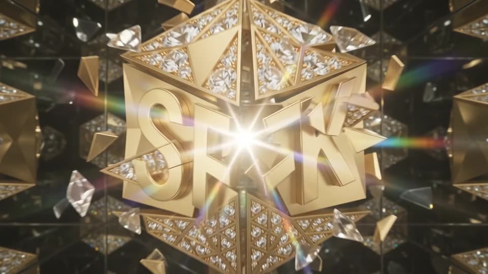 Golden SFK emblem logo reveal — SFK brand film still