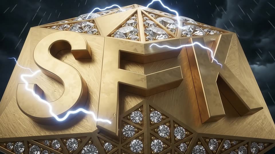 Lightning strikes storm logo reveal — SFK brand film still