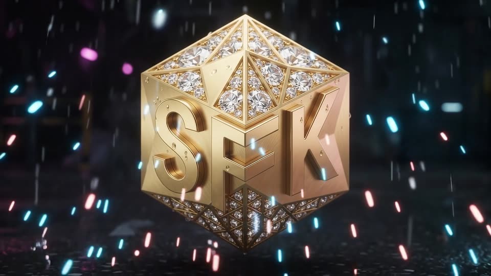Logo forming in rain — SFK brand film still