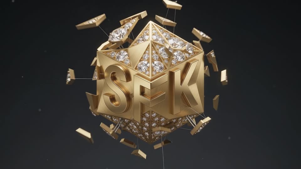 Logo fragments assembling — SFK brand film still