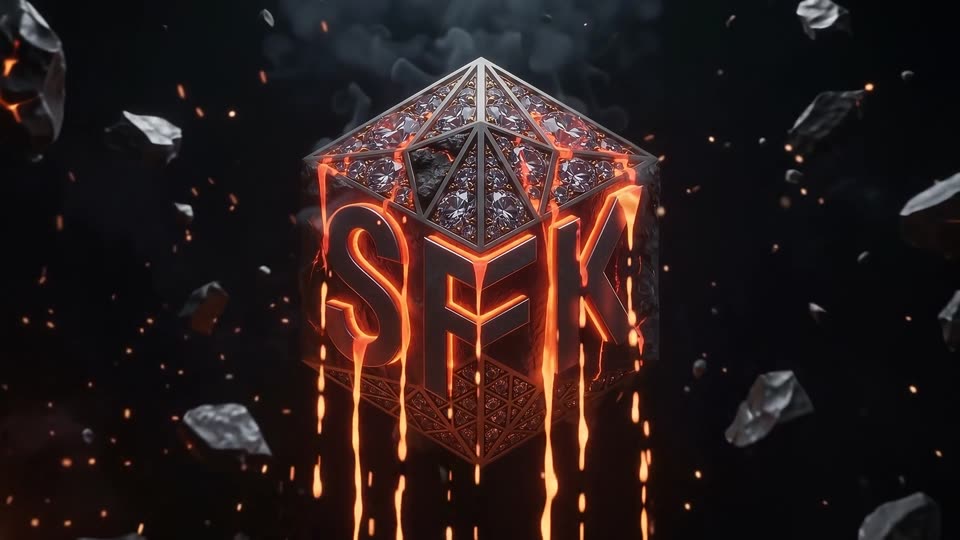 Molten metal forms brand logo — SFK brand film still