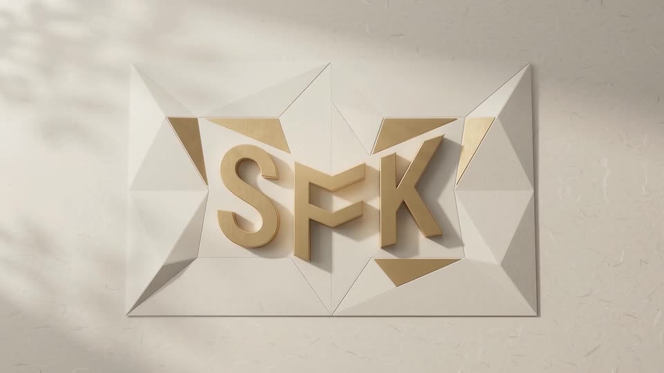 Papercraft origami logo — SFK brand film still