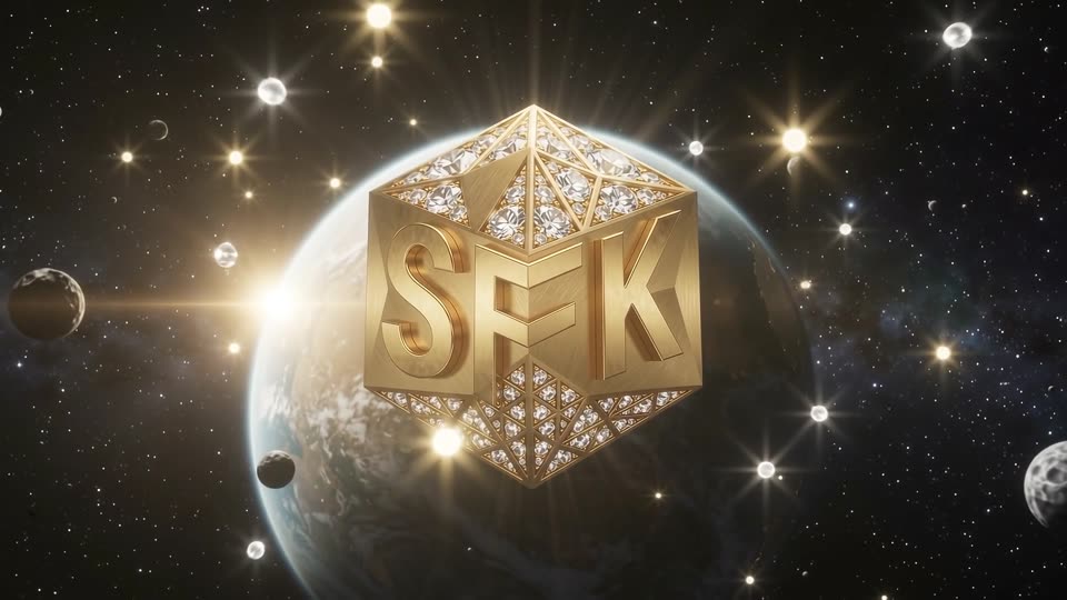 Starship enters hyperspace tunnel — SFK brand film still